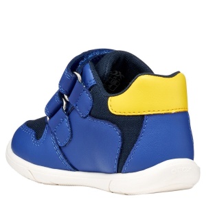 Pantofi sport băieți Geox Zapito Boy Royal Yellow — vedere din spate