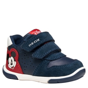 Pantofi sport băieți Geox Zapito Mickey Navy Red — vedere în perspectivă
