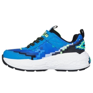 Pantofi sport baieti Skechers Mega Craft 4K Blue L, talpa anti alunecare din cauciuc, captuseala din material textil, exterior din material sintetic, inchidere reglabila cu scai, protectie varf