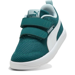 Pantofi sport băieți Puma Courtflex V3 Mesh Inf Emerald Ice-White — vedere în perspectivă