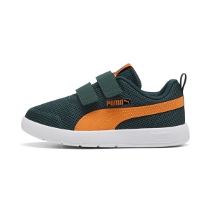 Pantofi sport baieti Courtflex V3 Mesh PS Green Terrain Orange inchidere dubla cu scai, talpă EVA flexibilă