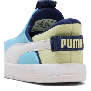 Pantofi sport băieți Puma Courtflex v3 Sliptech Inf Blue-white — detaliu călcâi