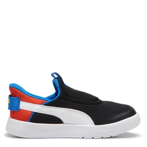 Pantofi sport băieți Puma Courtflex v3 Sliptech PS Black-White — vedere laterală opusă