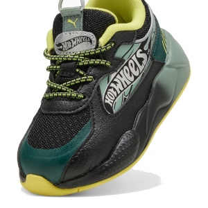Pantofi sport băieți Puma RS-X Hot Wheels AC Inf Black Green — vedere în perspectivă