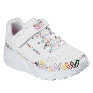 Skechers Pantofi sport fete 314091L/WMLT Uno Lite Heart Craze White Multi L incaltaminte copii bigstep