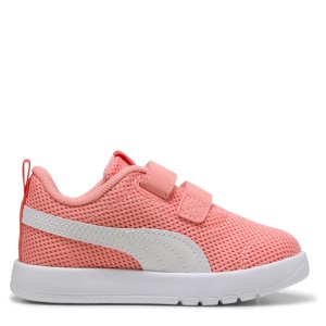 Pantofi sport fete Courtflex V3 Mesh Inf Pink Fruit PUMA Whhite — vedere laterală opusă