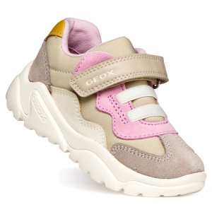 Pantofi sport fete Geox Ciufciuf Girl Beige/Dk Pink - B455QB/0FU22/C5378 - unghi