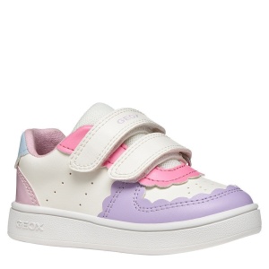 Pantofi sport fete Geox Eclyper Girl Optic White Lt Lilac — vedere în perspectivă