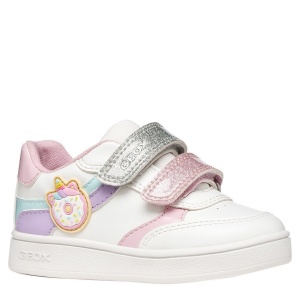 Pantofi sport fete Geox Eclyper Optic White Lt Lilac — vedere în perspectivă