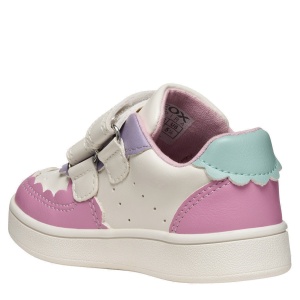 Pantofi sport fete Geox Eclyper White Pink — vedere din spate