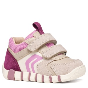 Pantofi sport fete Geox Iupidoo Girl Beige/Dk Pink - B3558C/05422/C5378 - față