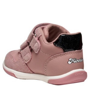 Pantofi sport fete Geox Zapito Girl Antique Rose Black — vedere din spate