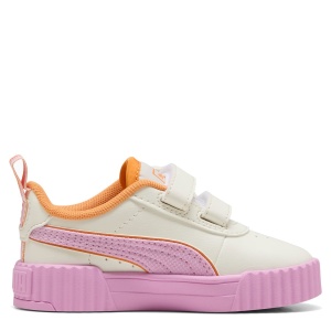 Pantofi sport fete Puma Carina 3.0 DORA V Inf Warm White-Bright Papaya - vedere laterală opusă - 407770/01