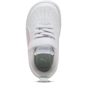 Pantofi sport fete Puma Rickie AC Inf White Rose Mauv — vedere de sus și talpa