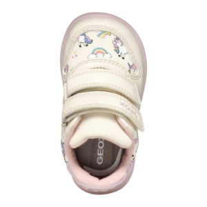 Geox Pantofi sport fete Zapito Girl Ivory Pink B556DA-0AW54-C0175
