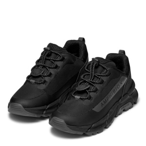 Pantofi sport impermeabili Geox J Flexyper Plus Boy Black Dk Grey culoarea pantofilor negru cu accente gri, talpă neagra, flexibilă, inchidere cu snur elastic reglabil