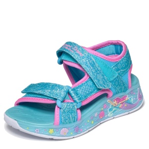 Sandale fete cu luminițe Skechers Mermaid Dreams Sandal Albastru — vedere laterală detaliată