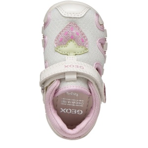 Sandale fete Geox Sandal Iupidoo Girl White Pink — vedere de sus