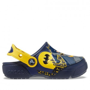 Sandale plaja Baieti Crocs Batman Patch Clog K Navy Bleu Marine incaltaminte copii bigstep