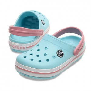 Crocs Sandale plaja Fete Crocband Clog T Ice Blue White incaltaminte copii bigstep