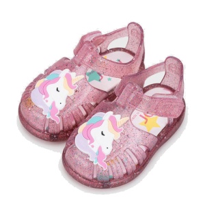 Sandale plajă fete Igor Tobby Unicornio Fucsia Multi Glitter - Img 4