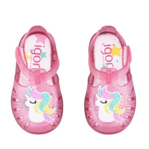 Igor Sandale plaja Fete Tobby Gloss Unicornio Fucsia Glitter incaltaminte copii bigstep