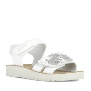 Geox Sandale Fete S.Costarei G.A White Silver incaltaminte copii bigstep