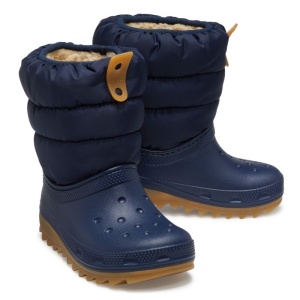 Cizme de zapada impermeabile imblanite baieti Crocs Neo Puff Boot Navy incaltaminte copii bigstep
