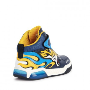 Geox Ghete Baieti J Inek B.C Navy Yellow incaltaminte copii bigstep