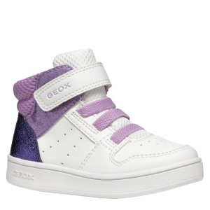 Ghete fete Geox Eclyper Girl White Lavender - vedere în perspectivă - B465MA/0BCKC/C1030