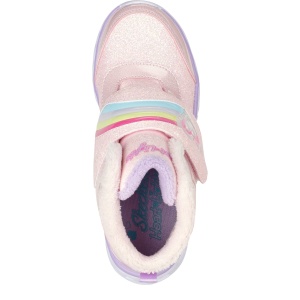 Ghete îmblănite fete Skechers Heart Lights Brilliant Rainbow Pink Lavander - Img 4