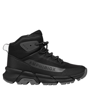 Ghete impermeabile băieți Geox Flexyper Plus Boy Black Dk Grey