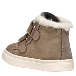 Ghete impermeabile îmblănite fete Geox Nashik Girl Wpf Smoke Grey — vedere din spate