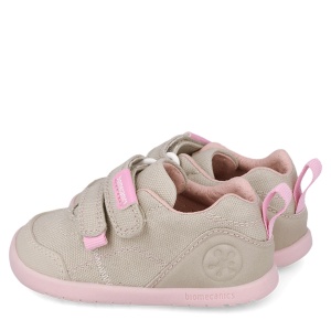Pantofi barefoot fete Biomecanics Beige Y Rosa - Img 3