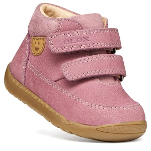 Pantofi fete Geox Macchia Girl Dk Pink Velur - B664PD/03322/C8006 - unghi