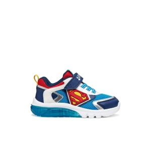 Geox Pantofi sport baieti Ciberdron Boy Lt Blue Red încălțăminte copii bigstep