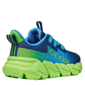 Pantofi sport băieți Geox Flexyper Fast Boy Lt Blue Lime — vedere din față