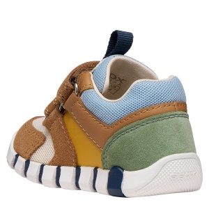 Pantofi sport băieți Geox Iupidoo Boy Caramel Ochre — vedere din spate
