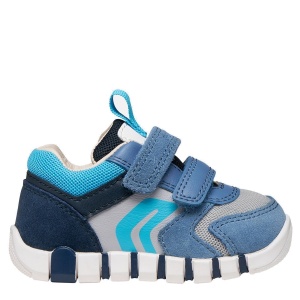 Pantofi sport băieți Geox Iupidoo Boy Dk Sky Lt Grey
