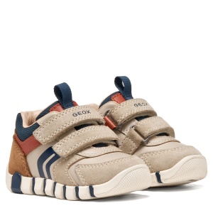 Pantofi sport băieți Geox Iupidoo Boy Lt Taupe/Orange - B3555D/05422/C6181 - perechea