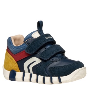 Pantofi sport băieți Geox Iupidoo Boy Navy Dk Red — vedere în perspectivă