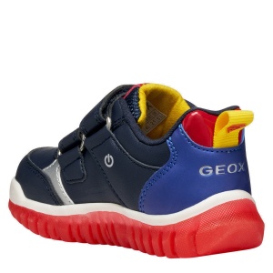 Pantofi sport băieți Geox Lightyloo Superman Navy Royal — vedere din spate
