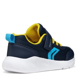 Pantofi sport băieți Geox Sprintye Navy Yellow - vedere din față - J36GBA/01454/C0657