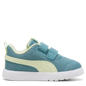 Pantofi sport băieți Puma Courtflex V3 Mesh Inf Baltic Sea Blue-Apple — vedere laterală opusă