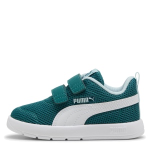 Pantofi sport băieți Puma Courtflex V3 Mesh Inf Emerald Ice-White — vedere laterală