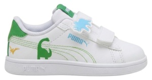 Pantofi sport baieti Puma Smash 3.0 Dino White Green