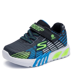Pantofi sport băieți Skechers Flex Glow Elite Blue Lime — vedere laterală detaliată