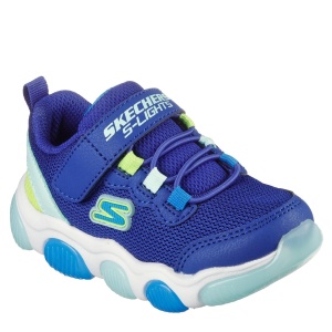 Pantofi sport băieți Skechers Mighty Glow Blue Lime - Img 2
