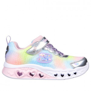 Skechers Pantofi sport Fete Flutter Heart Lights Simply Silver Multi incaltaminte copii bigstep