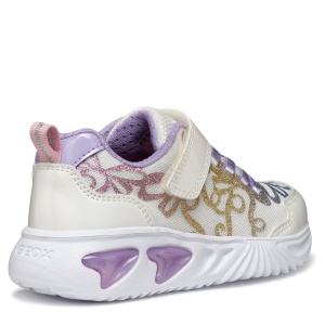 Pantofi sport fete Geox Assister Girl White Multicolor — vedere din față